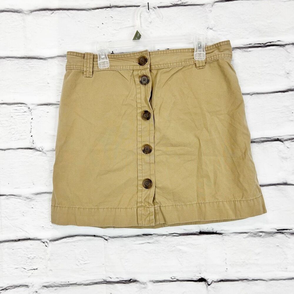 J.CREW Women's Size 4 Beige A-Line Button-Down Skirt Casual - Picture 2 of 6